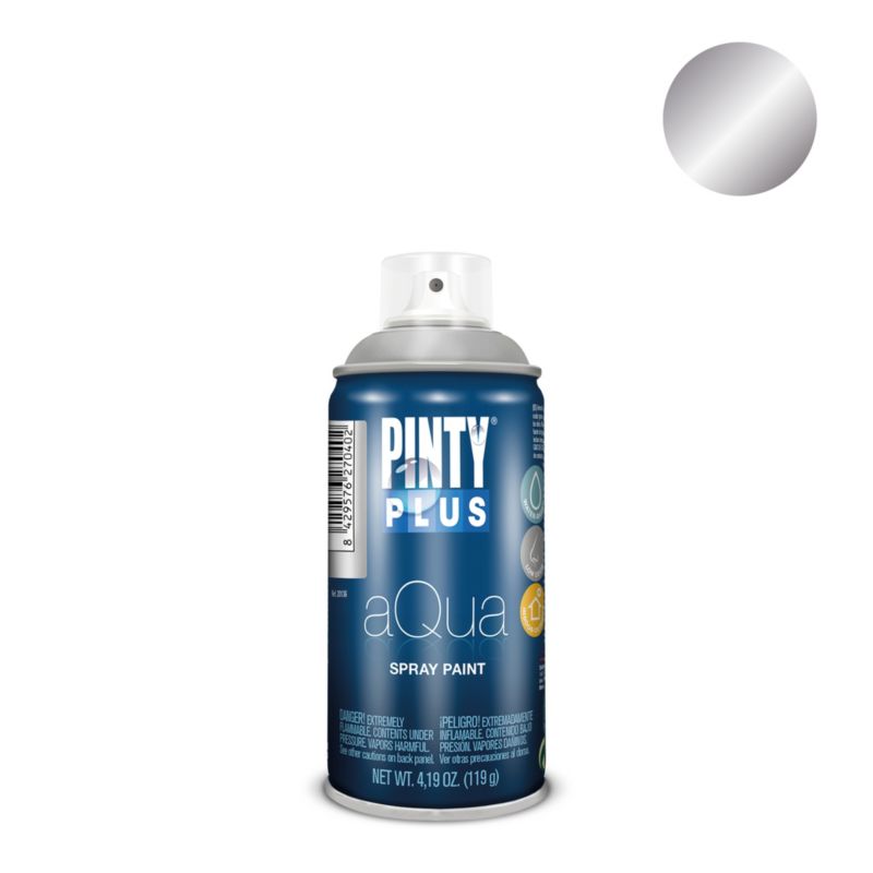 Farba wodna dekoracyjna w spray PintyPlus Aqua srebrny 0.15L