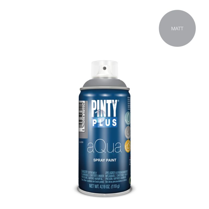 Farba wodna dekoracyjna w spray PintyPlus Aqua szary 0.15L