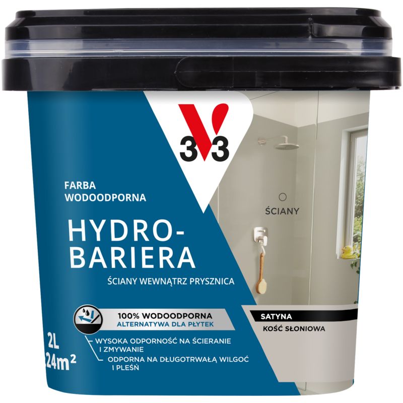 Farba wodoodporna V33 Hydro-Bariera kość słoniowa 2 l