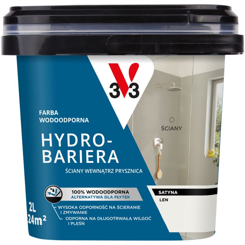 Farba wodoodporna V33 Hydro-Bariera len 2 l