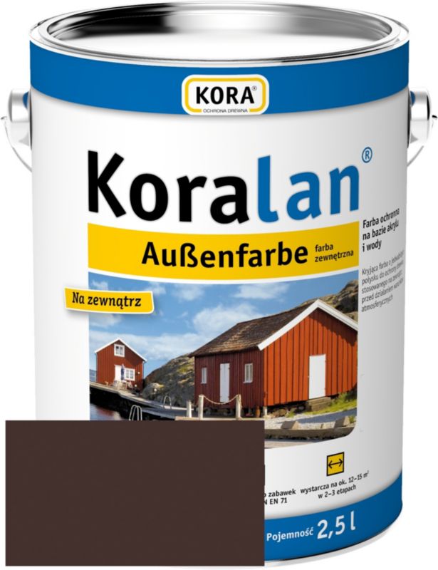 Farba zewnętrzna RSCBis Koralan AF ciemnobrązowa kryjąca do drewna 2,5 l 1 szt.
