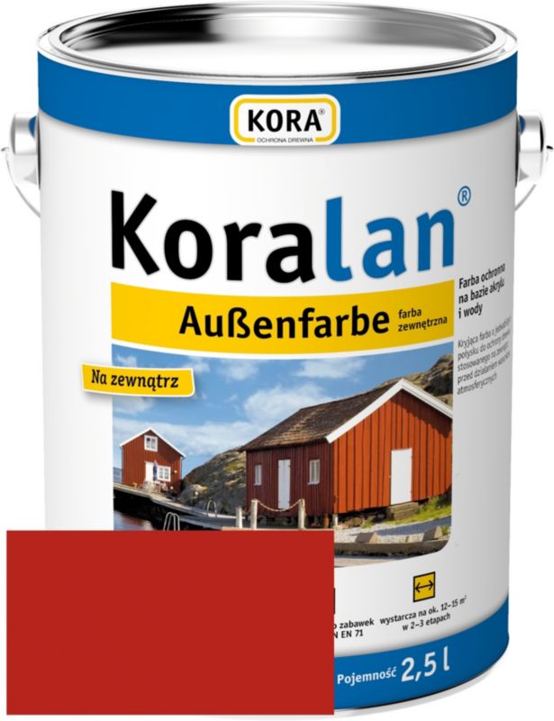 Farba zewnętrzna RSCBis Koralan AF czerwona do drewna i metalu 2,5 l 1 szt.