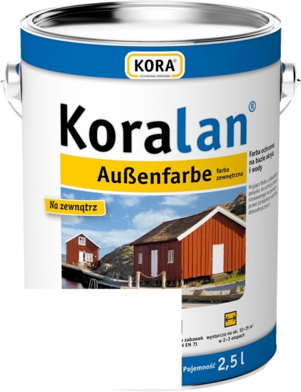 Farba zewnętrzna RSCBis Koralan AF kryjąca biała do drewna i elewacji 2,5 l 1 szt.