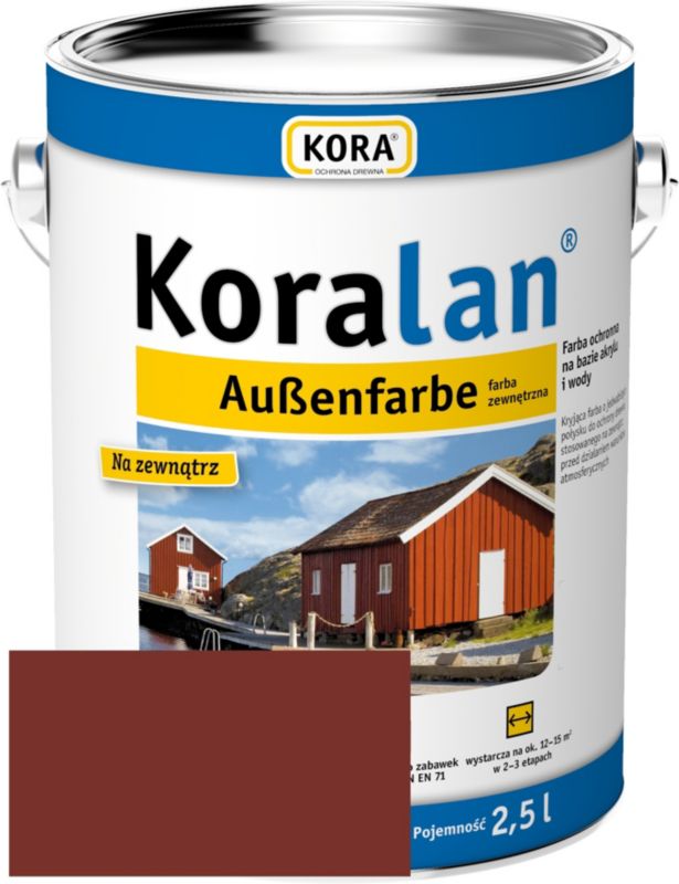 Farba zewnętrzna RSCBis Koralan AF kryjąca brązowoczerwona do drewna 2,5 l 1 szt.