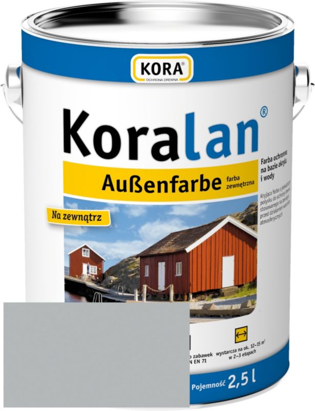 Farba zewnętrzna RSCBis Koralan AF kryjąca jasnoszara do drewna i elewacji 2,5 l 1 szt.