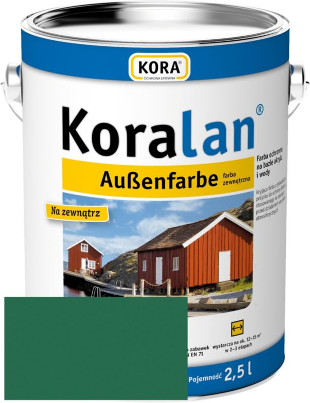 Farba zewnętrzna RSCBis Koralan kryjąca zielona akrylowa do drewna 2,5 l 1 szt.