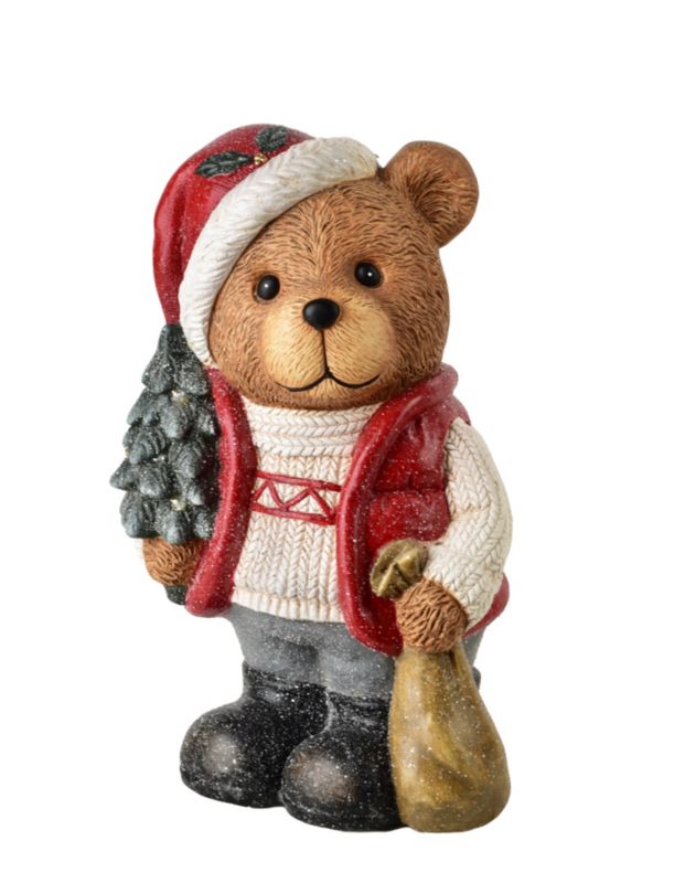 Figura LED Santa Lila Miś 25x19x39cm 1szt