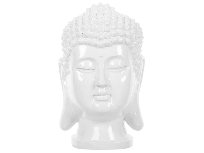 Figurka dekoracyjna Buddha Żywica syntetyczna Boho Biały 1 szt.