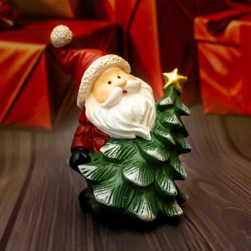 Figurka dekoracyjna Mikołaj z choinką, Solis Decor by Aleksandra