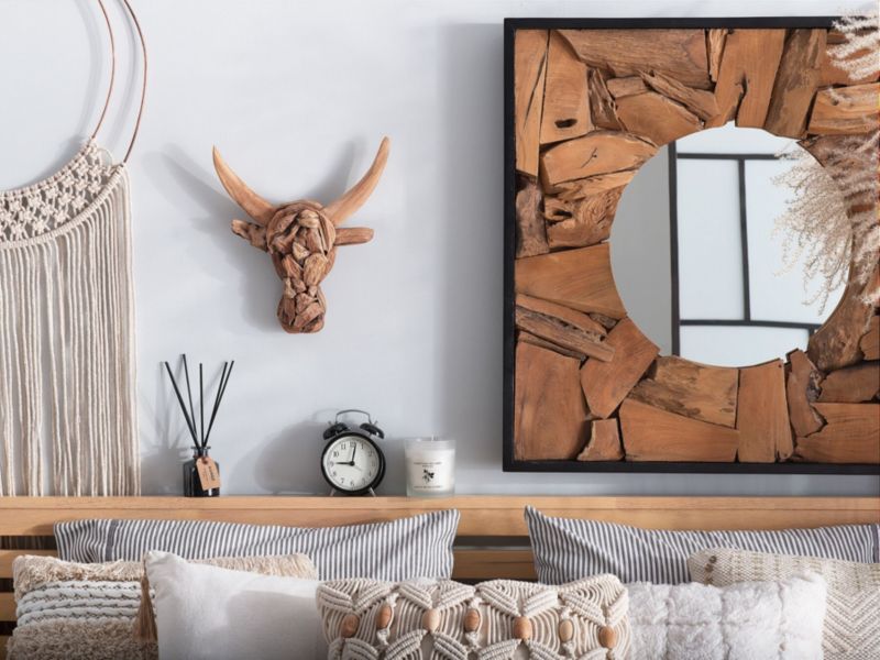Figurka na ścianę Bull head Jasne drewno 1 szt.