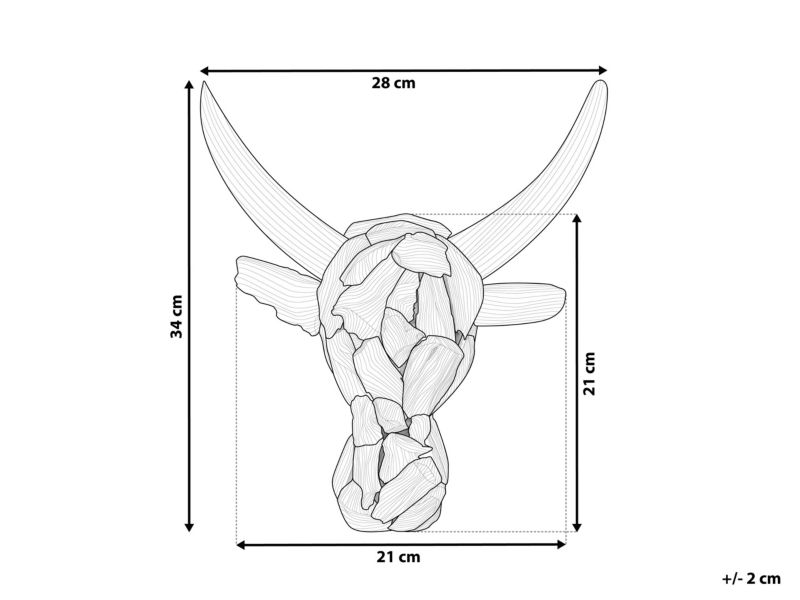 Figurka na ścianę Bull head Jasne drewno 1 szt.