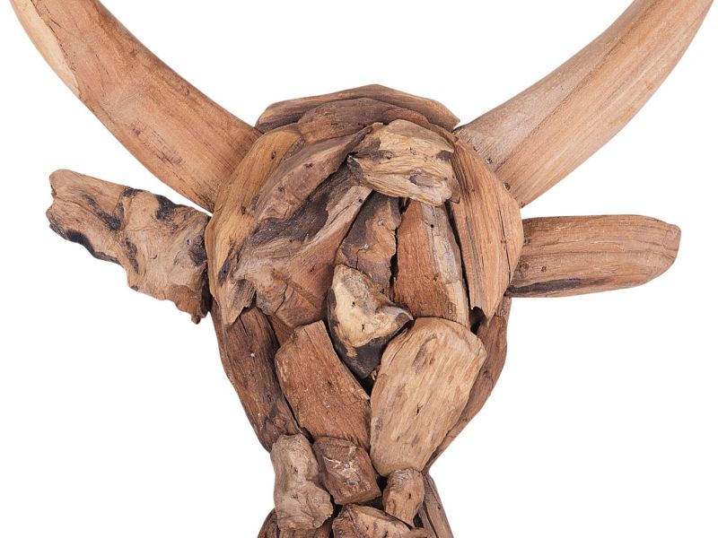 Figurka na ścianę Bull head Jasne drewno 1 szt.