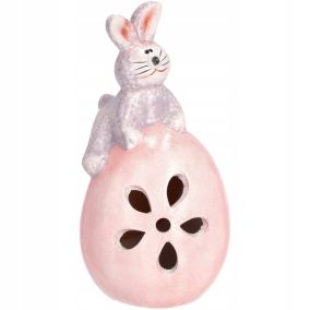 Figurka Wielkanocna KADAX Zajączek Na Jajku Ceramiczna Biały 1 szt.