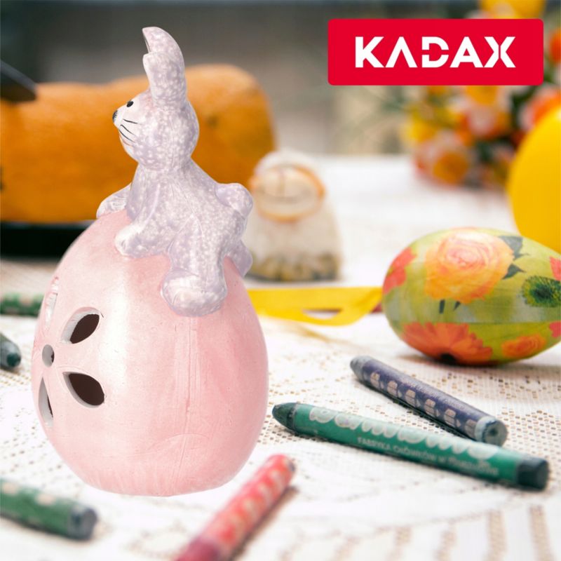 Figurka Wielkanocna KADAX Zajączek Na Jajku Ceramiczna Biały 1 szt.