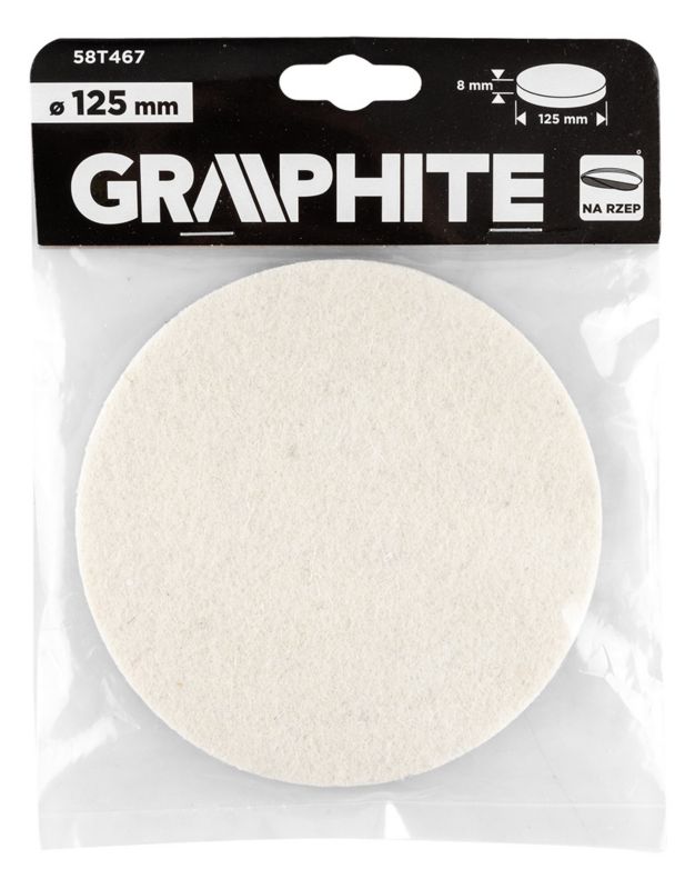 Filc Graphite polerski na rzep 125 x 8 mm,  1szt.