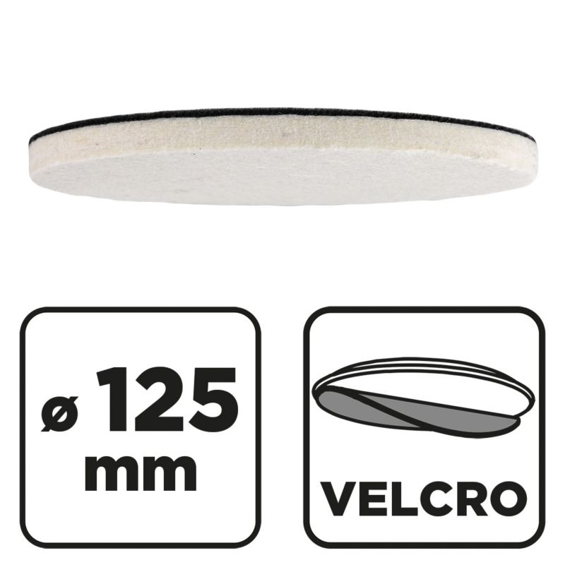 Filc Graphite polerski na rzep 125 x 8 mm,  1szt.