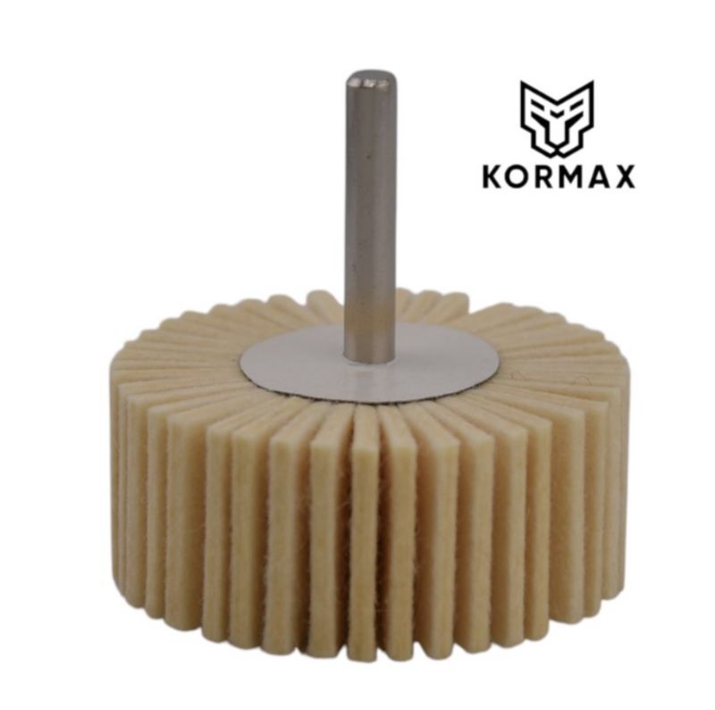 Filc polerski Ściernica na trzpieniu Kormax 60 x 25mm 100% wełna owcza (XT-94V-60X25) - 1 szt.