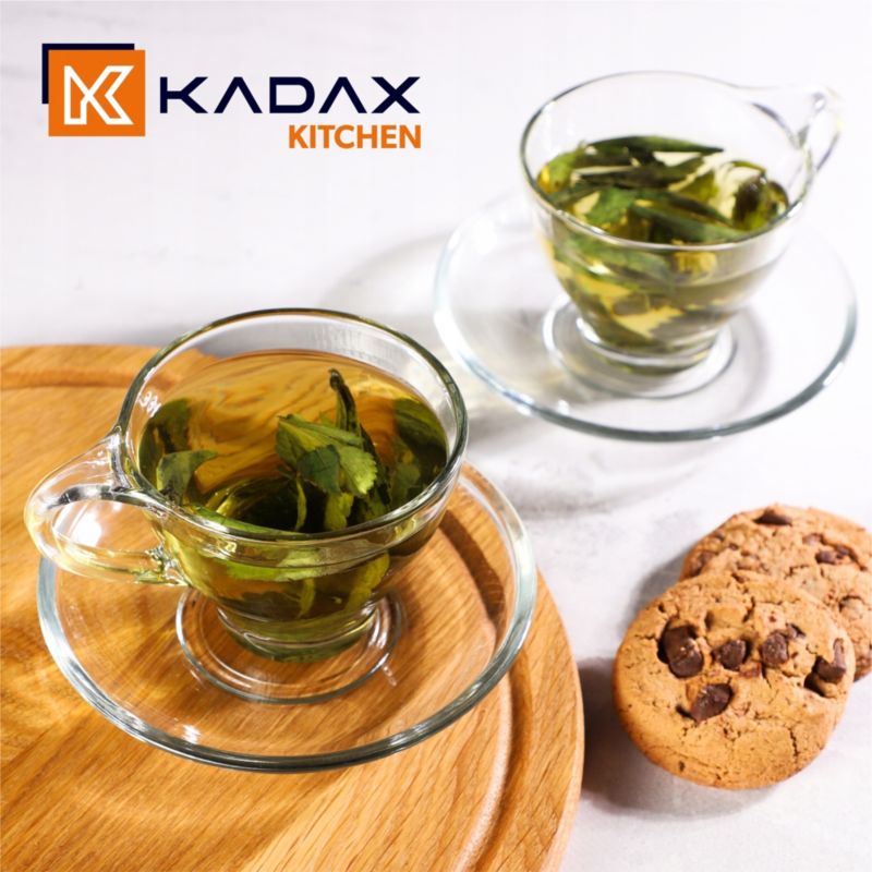 Filiżanki KADAX Ze Spodkiem Do Kawy Herbaty 200ml 2szt.