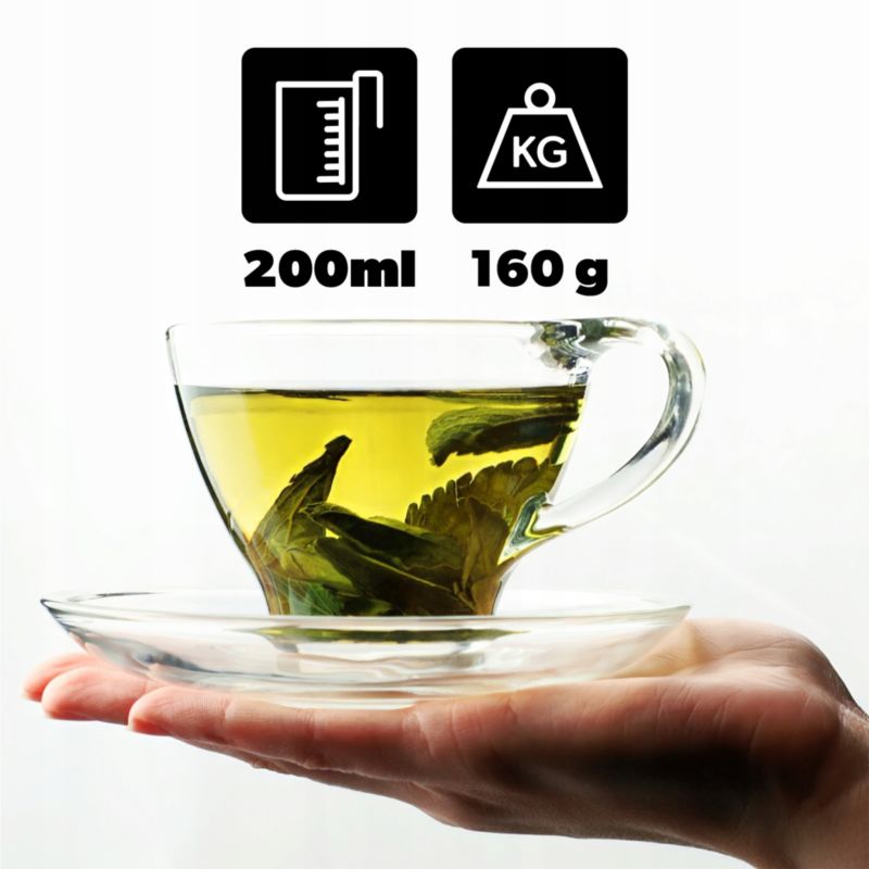 Filiżanki KADAX Ze Spodkiem Do Kawy Herbaty 200ml 2szt.