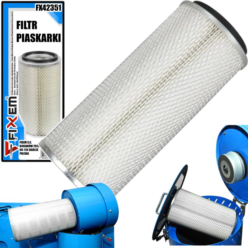 Filtr piaskarki syfonowej bezpyłowej 105l 106l i kabinowej Fixem 1szt