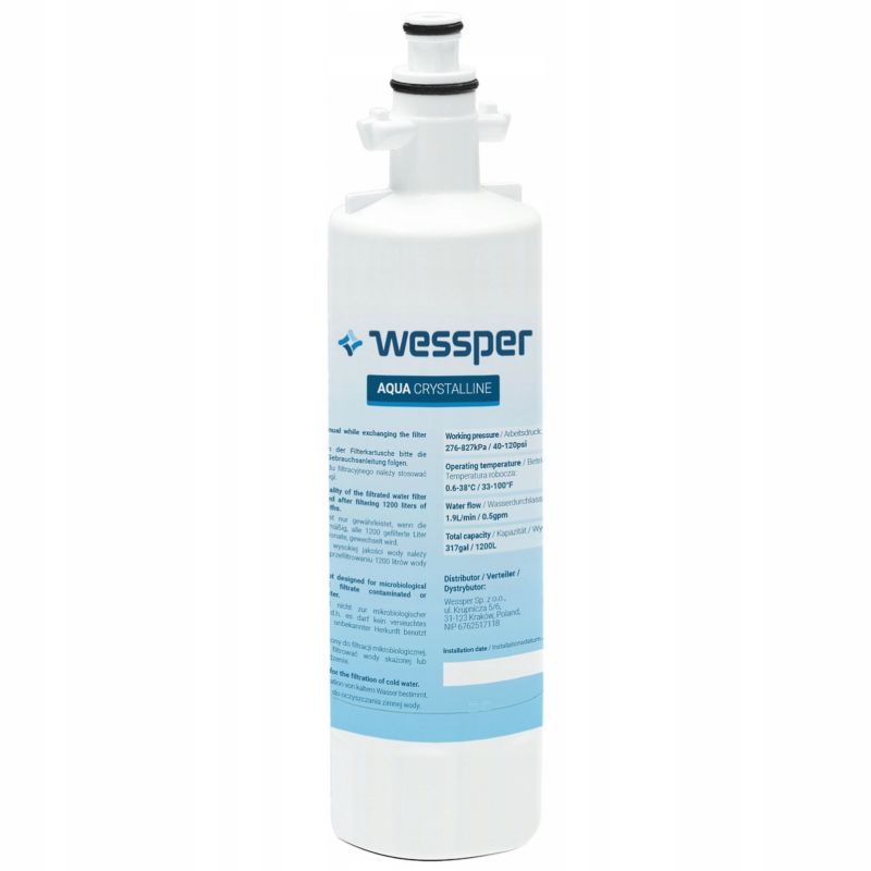 Filtr wody, Wessper, do lodówek LG, wewnętrzny, zamiennik ADQ36006101 ADQ36006102 PD00001835, wkład, 1szt