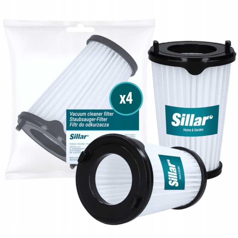 Filtry do odkurzacza, Sillar, zmywalne, zamiennik AEF150/EF150, do Elektrolux Ergorapido EER7ALLRGY EER7ANIMAL, 4szt