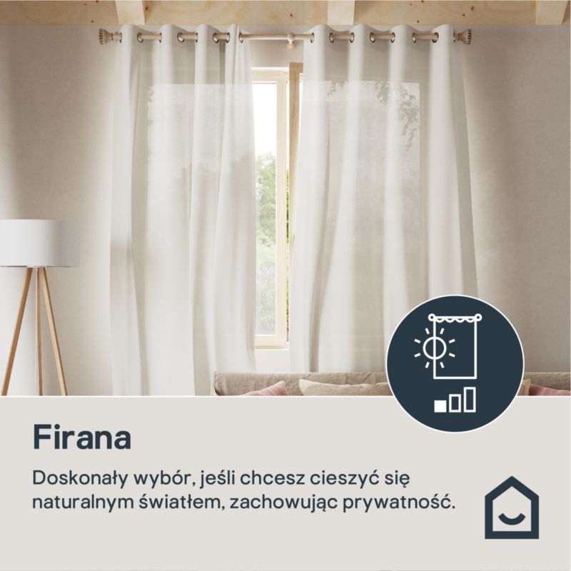 Firana GoodHome Kymbe 140 x 260 cm złamana biel