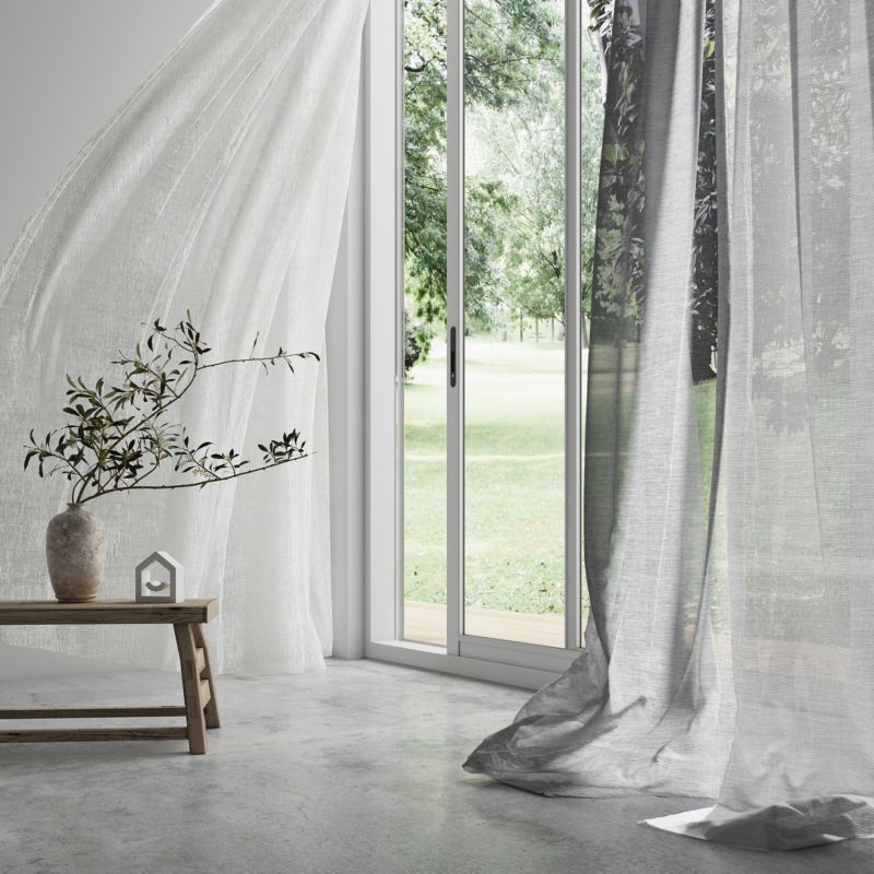 Firana GoodHome Tongi len 140 x 260 cm blała