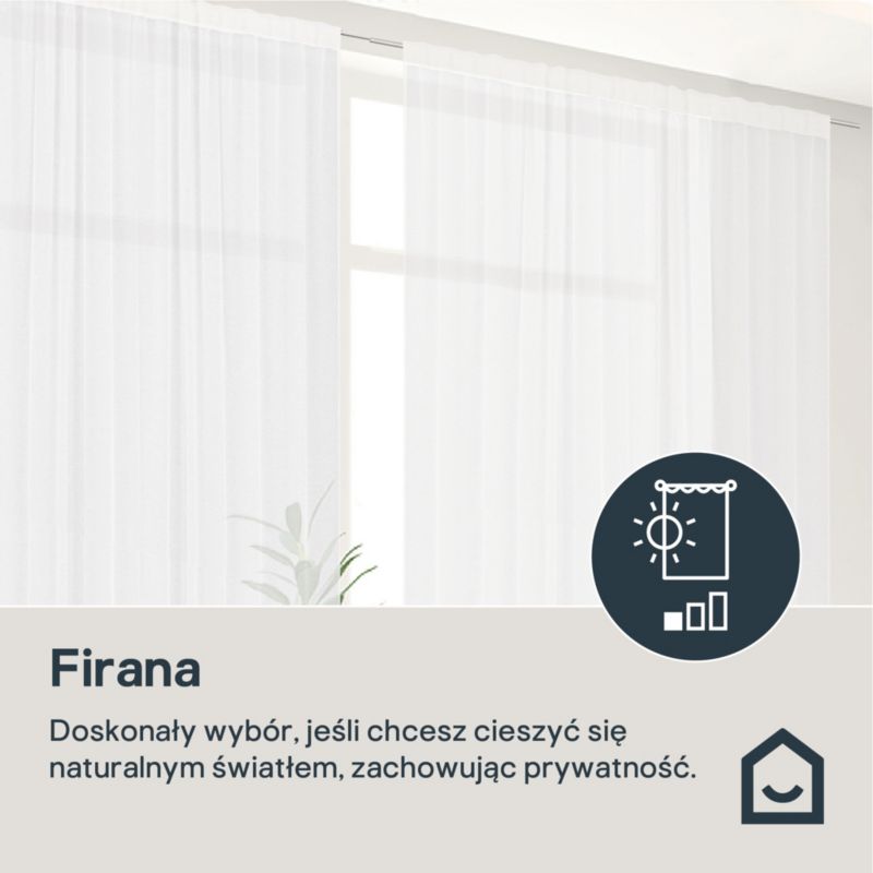 Firana GoodHome Tongi len 300 x 300 cm biała