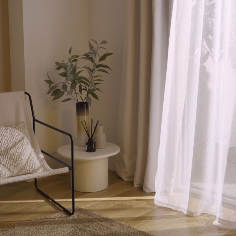 Firana GoodHome Tongi len 300 x 300 cm biała