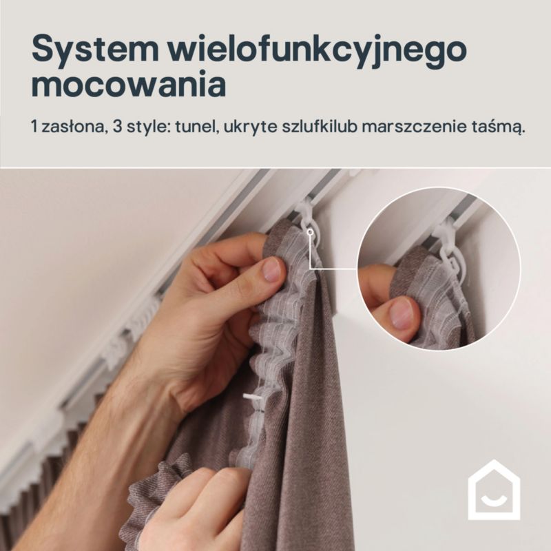 Firana GoodHome Tongi len 300 x 300 cm biała