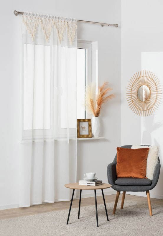 Firana na taśmie Splendid Boho 140 x 300 cm biała