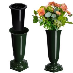 Flakon Cmentarny KADAX Wazon cmentarz Grób Nagrobek Zielony 29cm 1 szt.