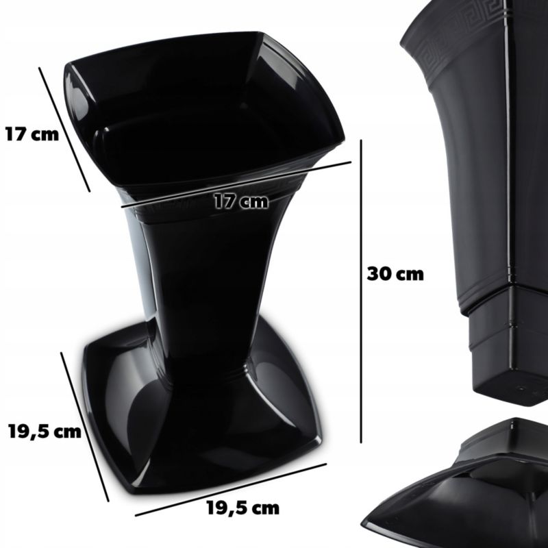 Flakon Cmentarny KADAX Wazon Grób Nagrobny 30cm Czarny 1 szt.