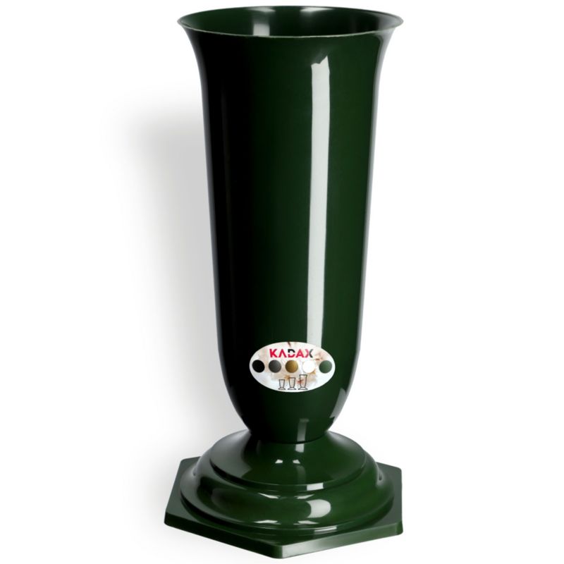 Flakon Cmentarny KADAX Wazon Kwiaty Nagrobny cmentarz Wkład Podstawka Zielony 37cm 1 szt.