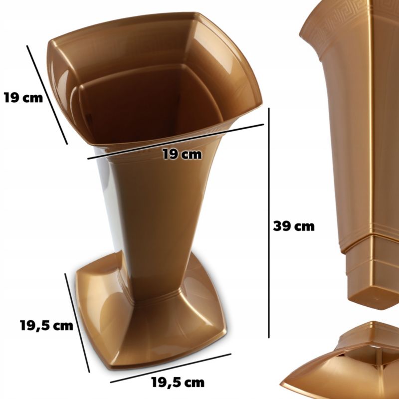 Flakon Cmentarny KADAX Wazon Nagrobny Grób Na cmentarz Plastikowy Na Kwiaty 39cm 1 szt.