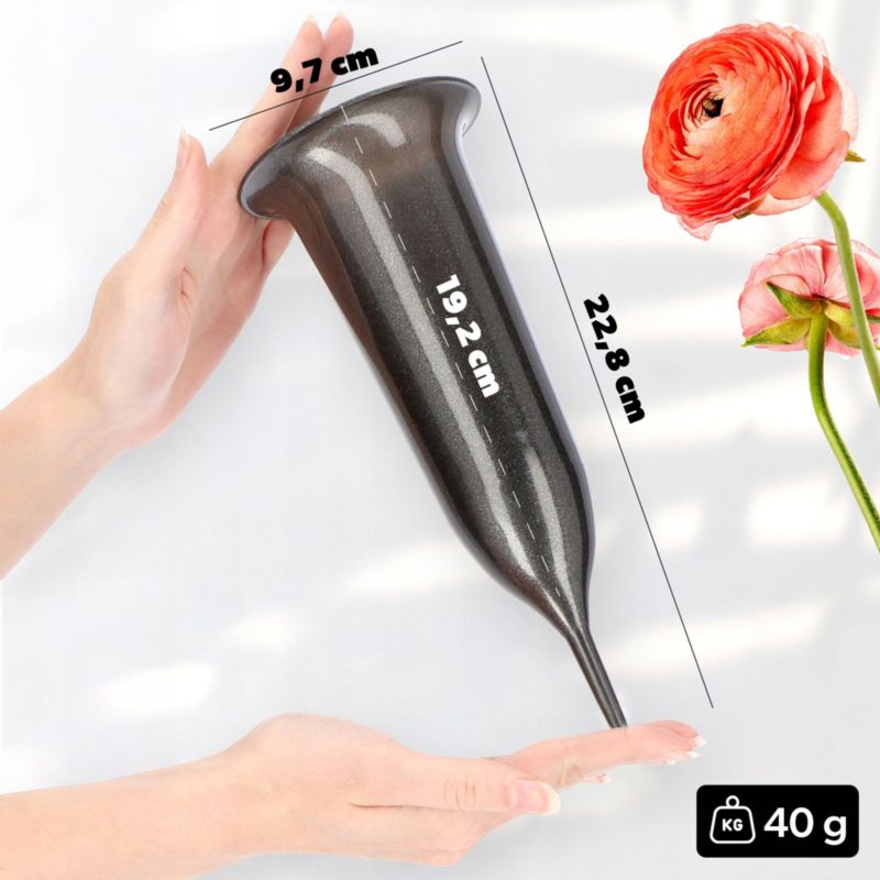 Flakon KADAX Na cmentarz Wbijany 23cm Na Kwiaty Grafit 1 szt.
