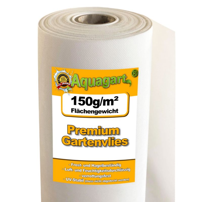 Folia ściółkująca 60 m², filc ściółkujący do zwalczania chwastów, arkusz do zwalczania chwastów, 150 g m², biały, szerokość 2 m