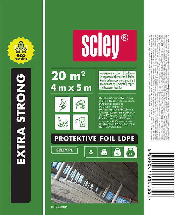 Folia remontowa Scley 4x5 m gr. 0.06 mm ECO Extra Strong 1 szt.