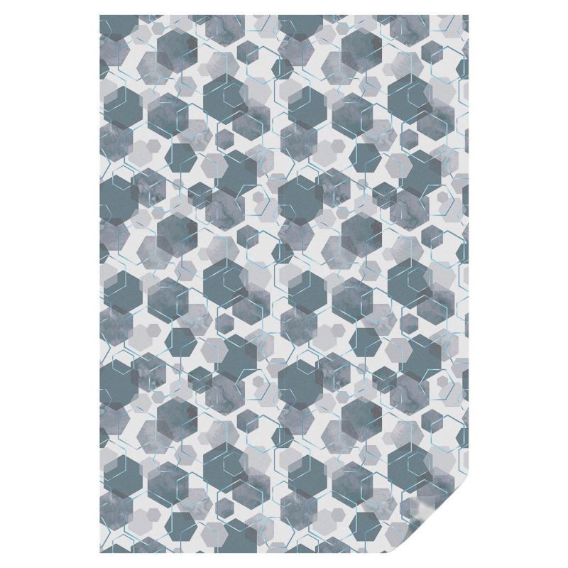 Folia Witrażowa Tulup 100x146 cm Samoprzylepna na Okno Heksygonalny wzór nowoczesny chłodna paleta 1 rol.