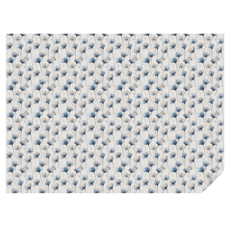 Folia Witrażowa Tulup 200x146 cm Samoprzylepna na Okno Stylowy motyw kwiatowy w odcieniach niebieskiego 1 rol.