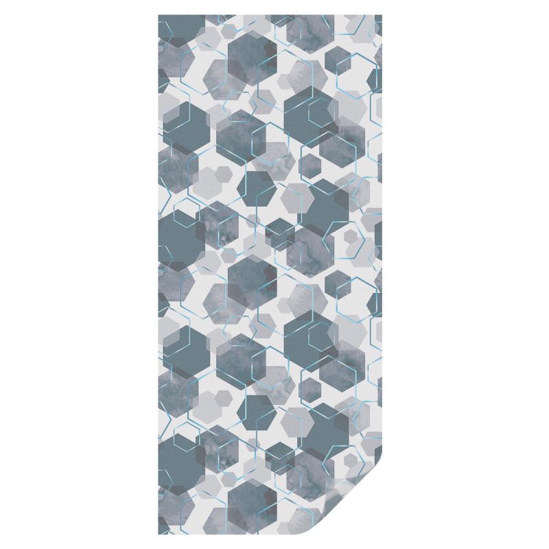 Folia Witrażowa Tulup 50x116 cm Samoprzylepna na Okno Heksygonalny wzór nowoczesny chłodna paleta 1 rol.