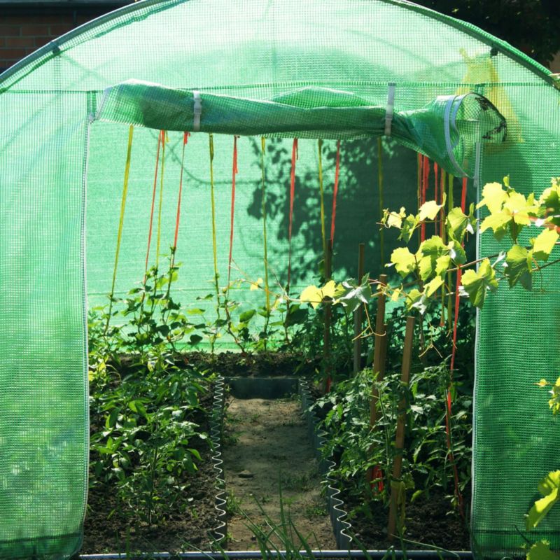 Folia zapasowa do tunelu ogrodowego Springos 2x2x2 m poszycie na szklarnię UV-4 140gs/m zielone 1 szt.
