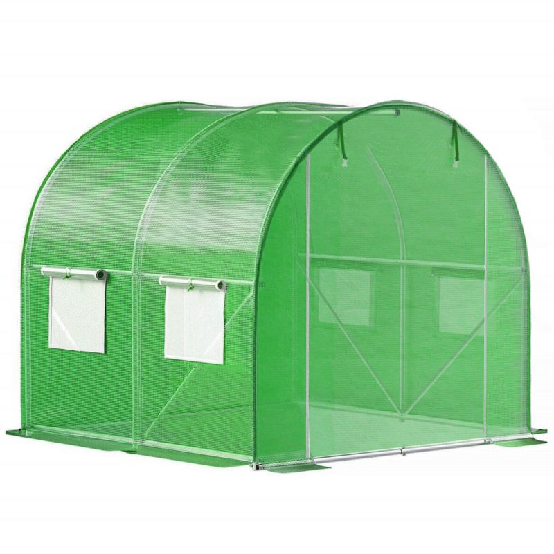 Folia zapasowa do tunelu ogrodowego Springos 2x2x2 m poszycie na szklarnię UV-4 140gs/m zielone 1 szt.