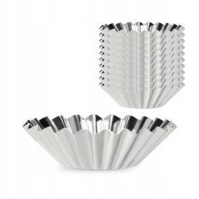 Foremki Do Pieczenia KADAX Babeczek muffinek metalowe 7cm Zestaw Srebrny 10 szt.