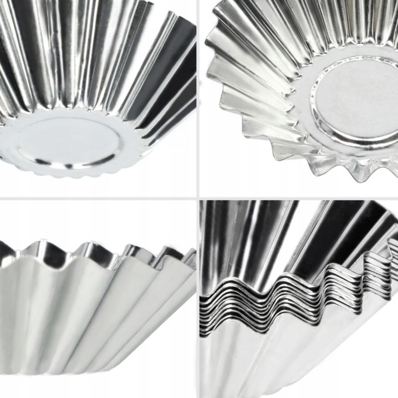 Foremki Do Pieczenia KADAX Babeczek muffinek metalowe 7cm Zestaw Srebrny 10 szt.