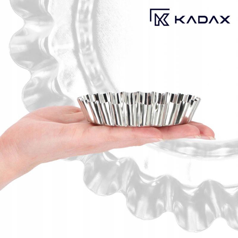 Foremki Do Pieczenia KADAX Do Tartaletek Babeczek metal 10cm Srebrny 6 szt.