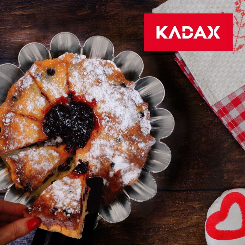 Forma Do Babki KADAX Foremka Blacha Blaszka Do Pieczenia Karbowana Ocynowana 21cm Srebrny 1 szt.