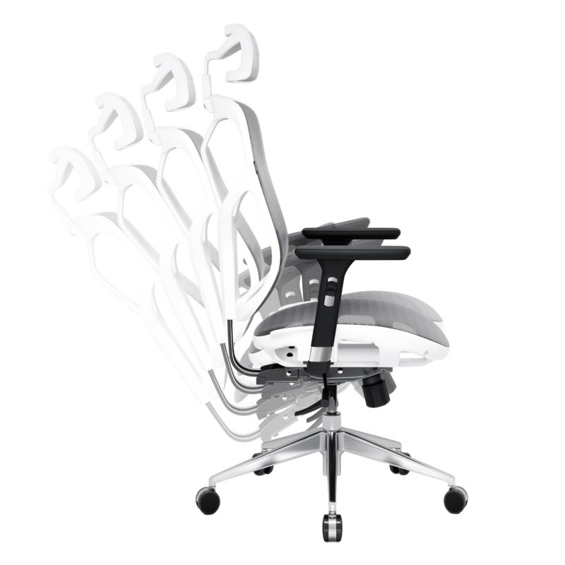 Fotel biurowy ergonomiczny Diablo V-Basic szaro-biały 1 szt