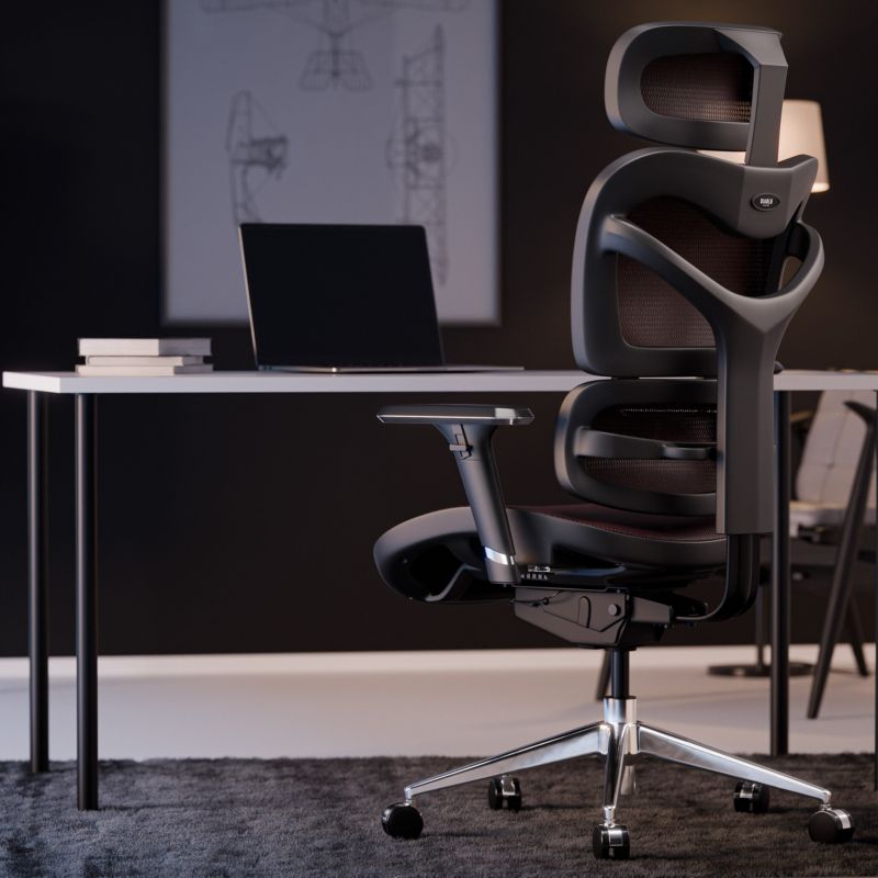 Fotel biurowy ergonomiczny Diablo V-Commander czarno-burgundowy 1 szt